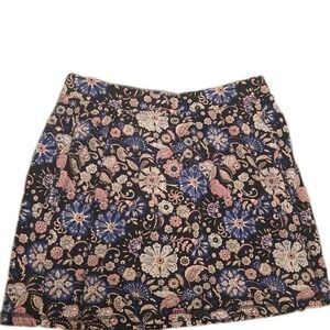 T by Talbots Skort Everyday Stretch in Blue /Pink Paisley SZ X